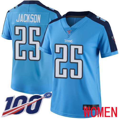 Tennessee Titans Limited Light Blue Women Adoree  Jackson Jersey NFL Football #25 100th Season Rush Vapor Untouchable->youth nfl jersey->Youth Jersey